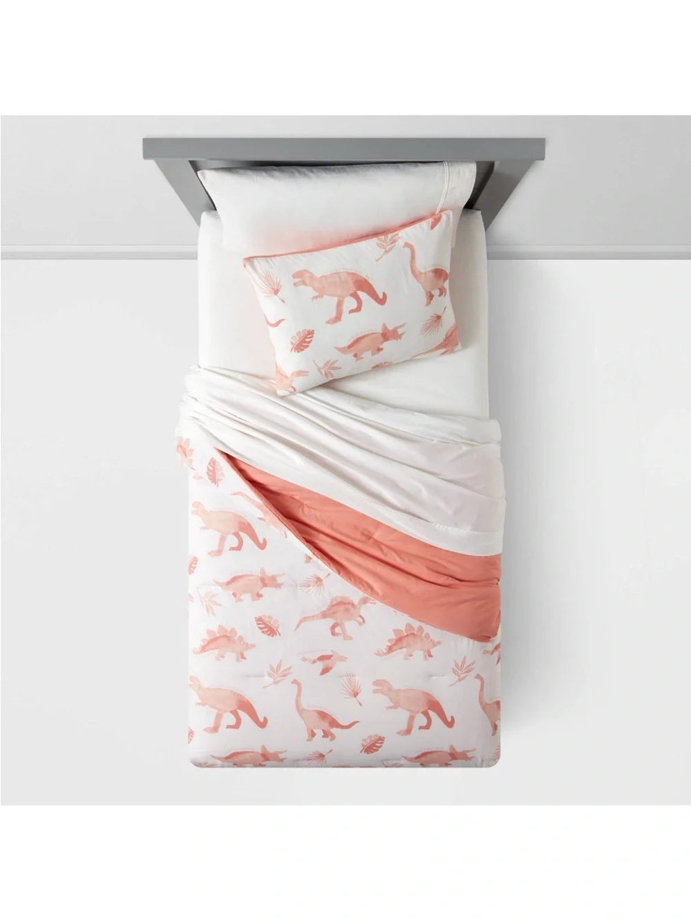 Pillowfort Twin Pink Dinosaur 2-Piece Comforter Set Educational NWT